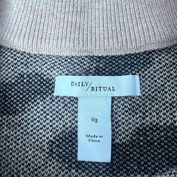 Daily Ritual Women's Animal Leopard Print Sweater Crewneck Pullover Size Large - Picture 7 of 8